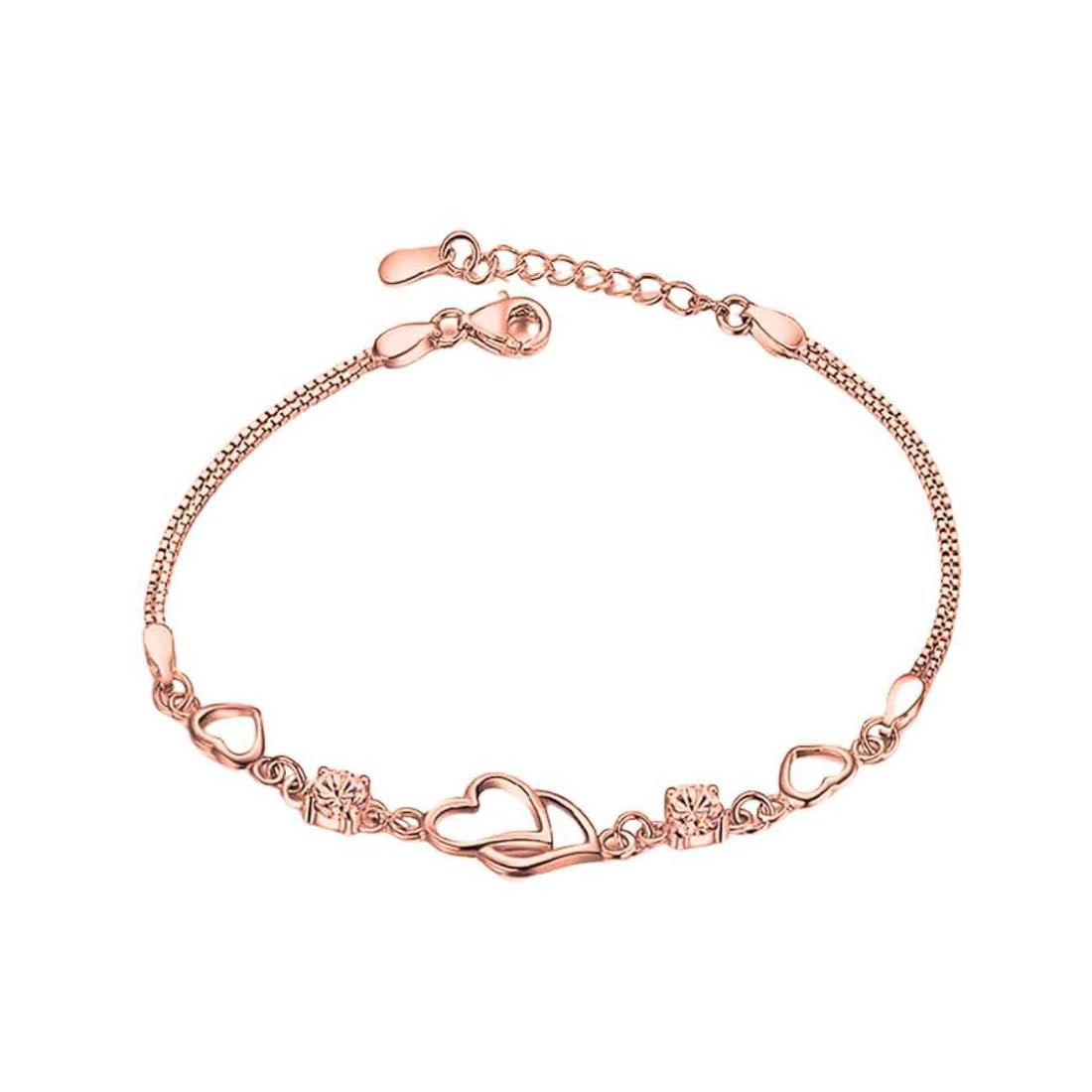 Copper Sterling Silver Charm Bracelet for Women(Pack of 1)