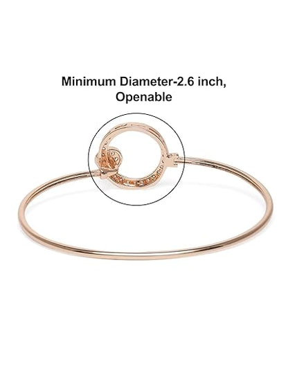 Gold & Rose Gold Cubic Zirconia Kada Bracelet