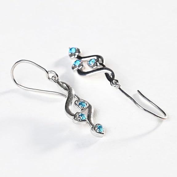 Pendant Earring Set in 925 Sterling Silver Valentina Design with Rhodium Plated Swiss Zirconia