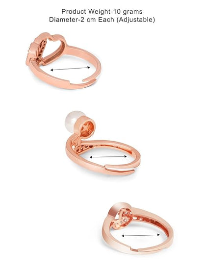 Cubic Zirconia Wedding Rings Set of 3