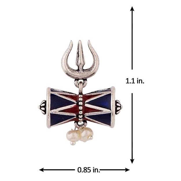 Oxidised silver stud earrings with traditional touch
