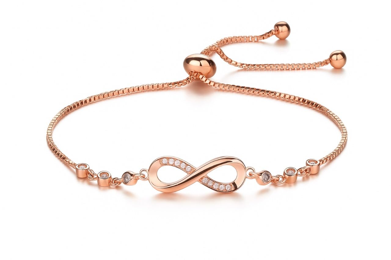 Infinity Diamond Gold Love Knot Bracelet