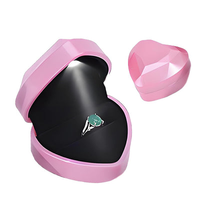 Proposal Ring Box with Light in Blue Elegant Design for Engagement & Romantic Surprise