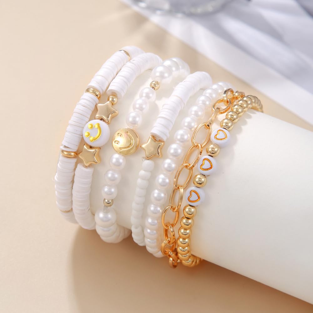 7-Pcs Colorful Beaded Bracelet Set for Friends