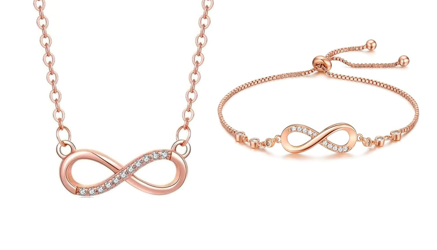 Infinity Diamond Gold Love Knot Bracelet