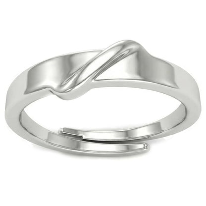 Solitaire Engagement Ring in Pure 925 Sterling Silver Adjustable Finger Ring Design