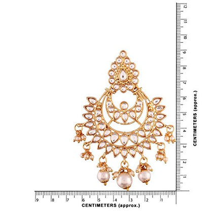 Matching earrings set with maang tikka for Indian bridal look