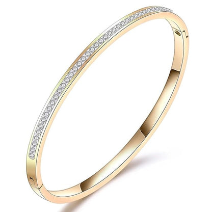 Gold Plated Crystal Cuff Bracelet