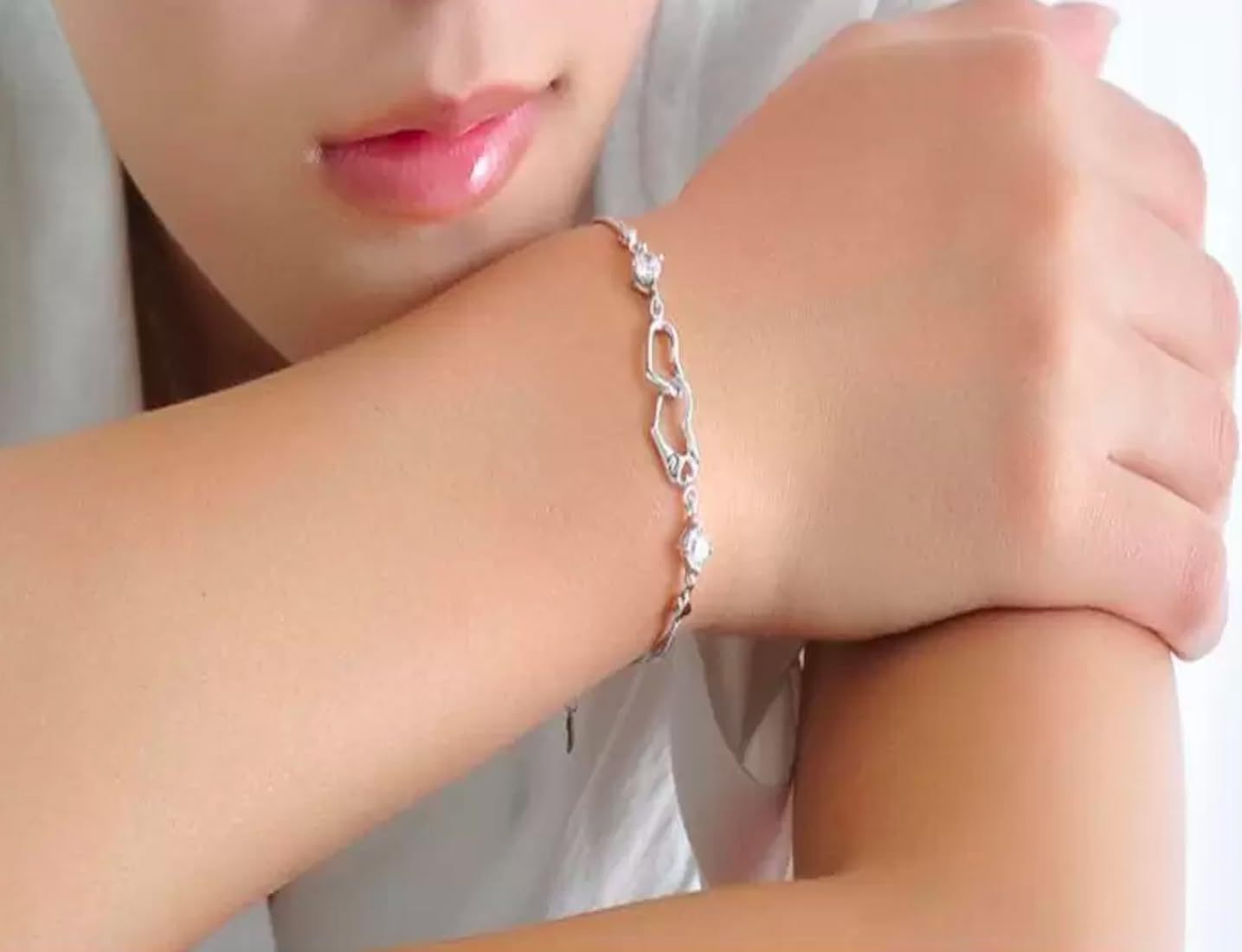 Rose Gold Double Heart Love Bracelet