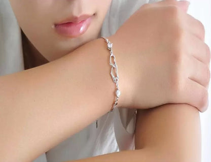 Rose Gold Double Heart Love Bracelet