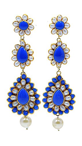 Valentine Gift : Handcrafted Kundan Pachi Light Weight Jhumka Jhumki Earrings With Pearl For Girls & Womens