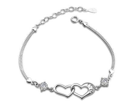Rose Gold Double Heart Love Bracelet