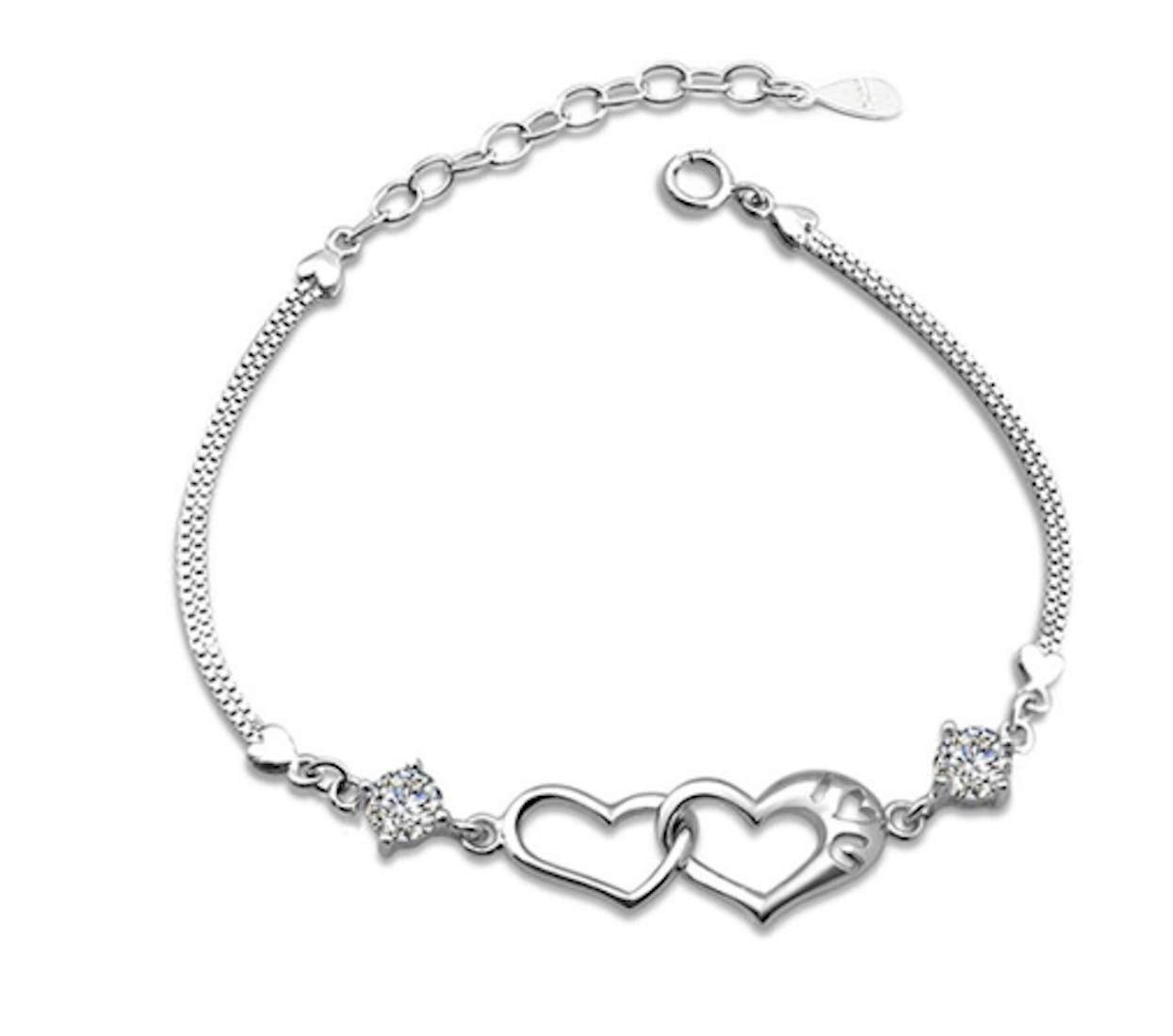 Rose Gold Double Heart Love Bracelet