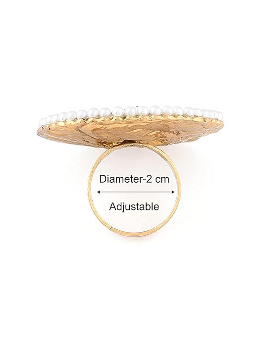 Pastel Pink Meenakari Kundan Traditional Ring