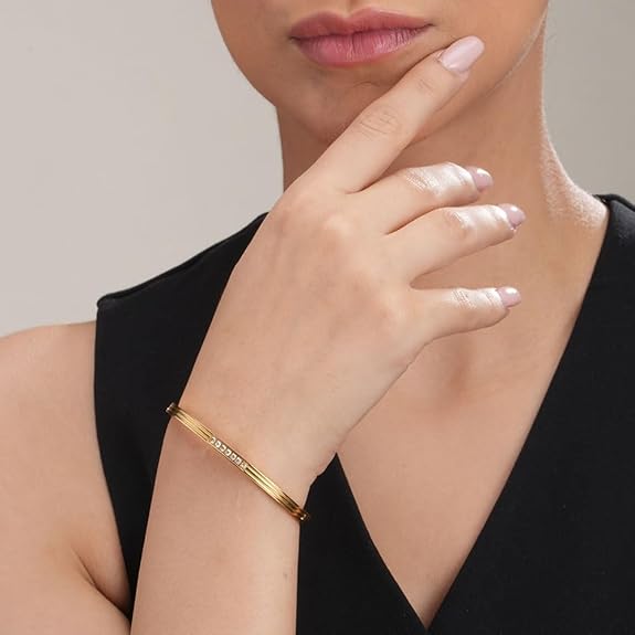 Gold Plated Anti-Tarnish Diamond Ladies Bracelet