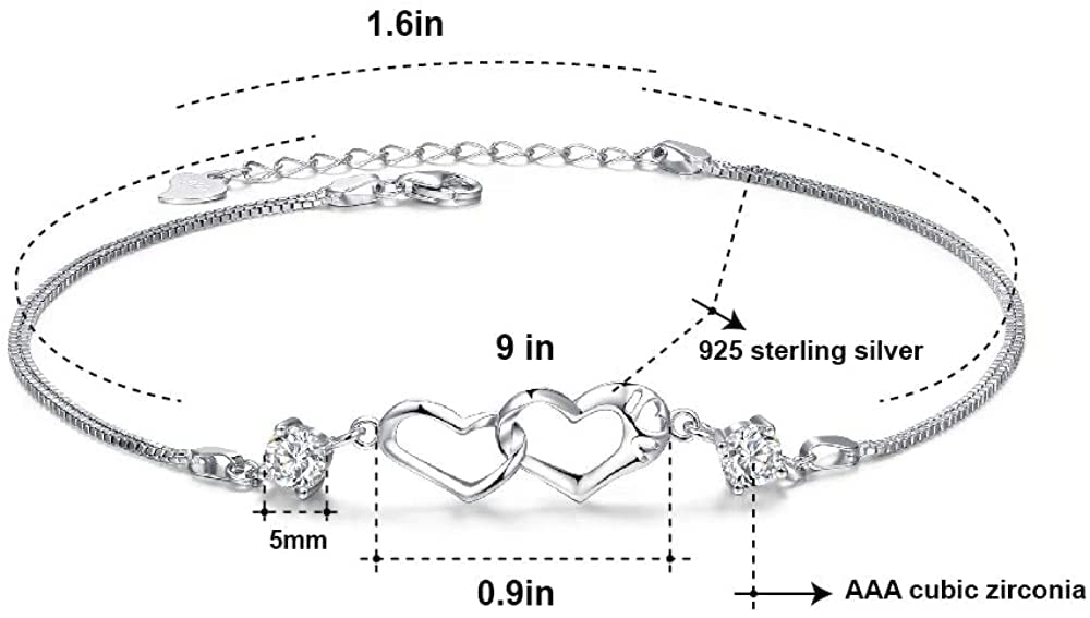 Rose Gold Double Heart Love Bracelet