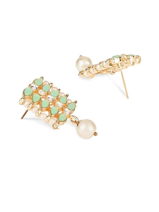 Pearl Choker Necklace Indian in Gold Plated Traditional Kundan and Pearl Choker Necklace Jewellery Set for Women and Girls