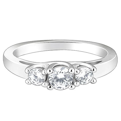 Silver Love Ring in 925 Sterling Silver Zircon Adjustable Elegant Design