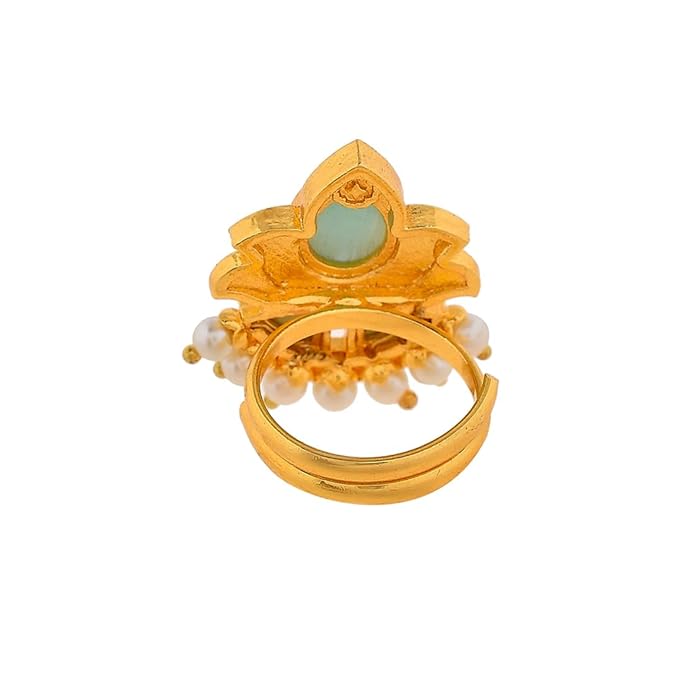 Floral Green Indian Style Engagement Ring