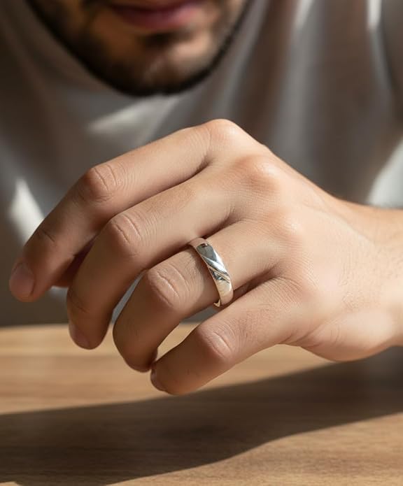 Solitaire Engagement Ring in Pure 925 Sterling Silver Adjustable Finger Ring Design