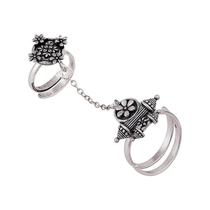 Oxidised Adjustable Statement Ring