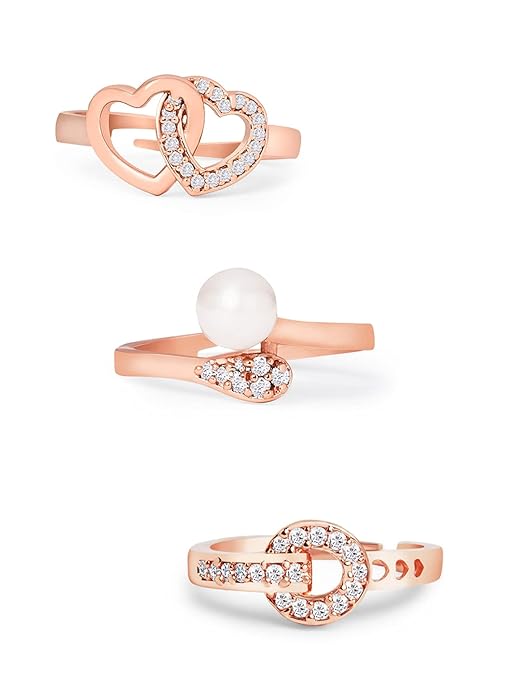 Cubic Zirconia Wedding Rings Set of 3