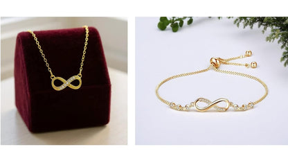 Infinity Diamond Gold Love Knot Bracelet
