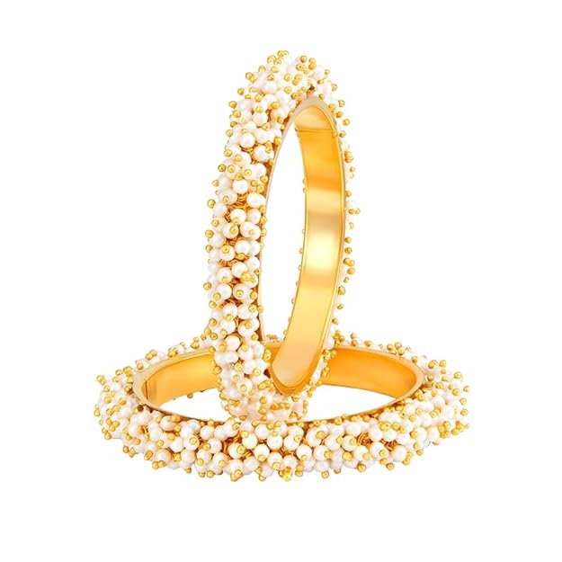 Stylish and Elegant Women's Traditional Pearl Studded Classic Moti Bracelet Bangles For Women & Girls– Sparkle and Shine with Exquisite Design