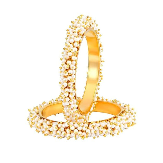 Stylish and Elegant Women's Traditional Pearl Studded Classic Moti Bracelet Bangles For Women & Girls– Sparkle and Shine with Exquisite Design