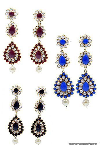 Valentine Gift : Handcrafted Kundan Pachi Light Weight Jhumka Jhumki Earrings With Pearl For Girls & Womens