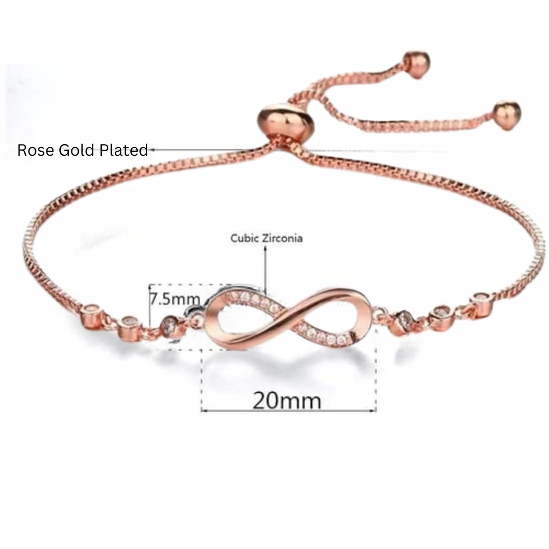 Infinity Diamond Gold Love Knot Bracelet