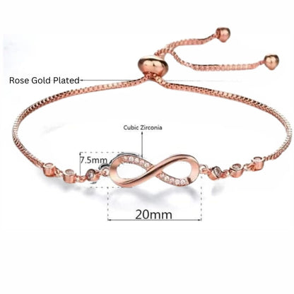 Infinity Diamond Gold Love Knot Bracelet