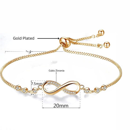 Infinity Diamond Gold Love Knot Bracelet