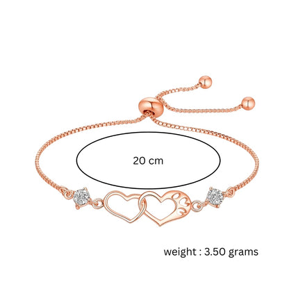 Rose Gold Double Heart Love Bracelet