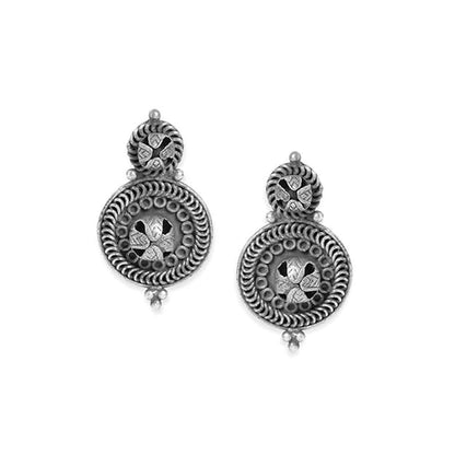 Oxidised Ethnic Dangle Earrings