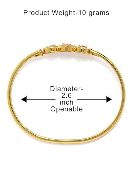 Diamond Bracelet White Gold with Cubic Zirconia Studded Kada Design