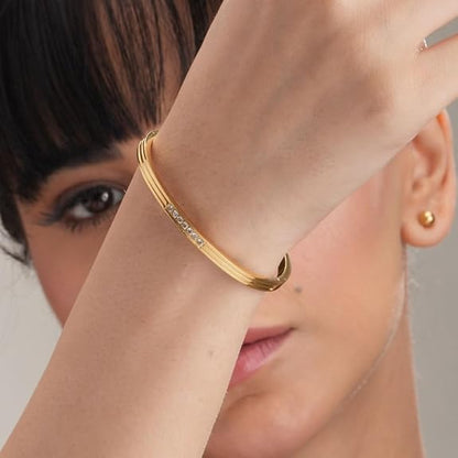 Gold Plated Anti-Tarnish Diamond Ladies Bracelet