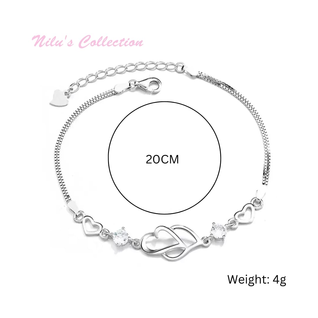 Copper Sterling Silver Charm Bracelet for Women(Pack of 1)