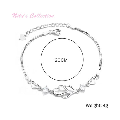 Copper Sterling Silver Charm Bracelet for Women(Pack of 1)