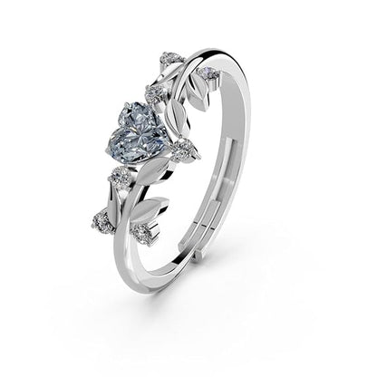 Sterling Silver Diamond Rings in 925 Pure Silver Adjustable Elegant Design