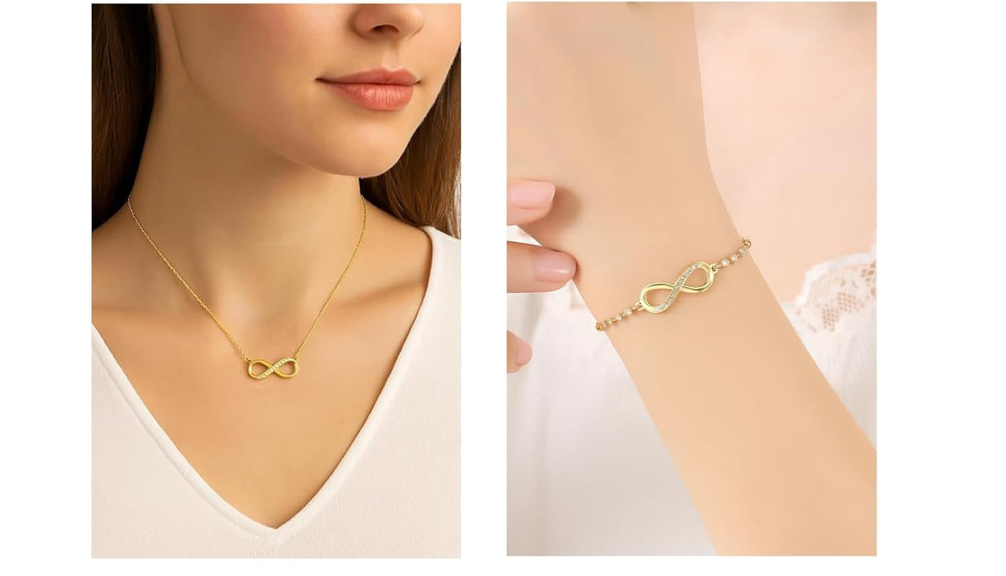 Infinity Diamond Gold Love Knot Bracelet