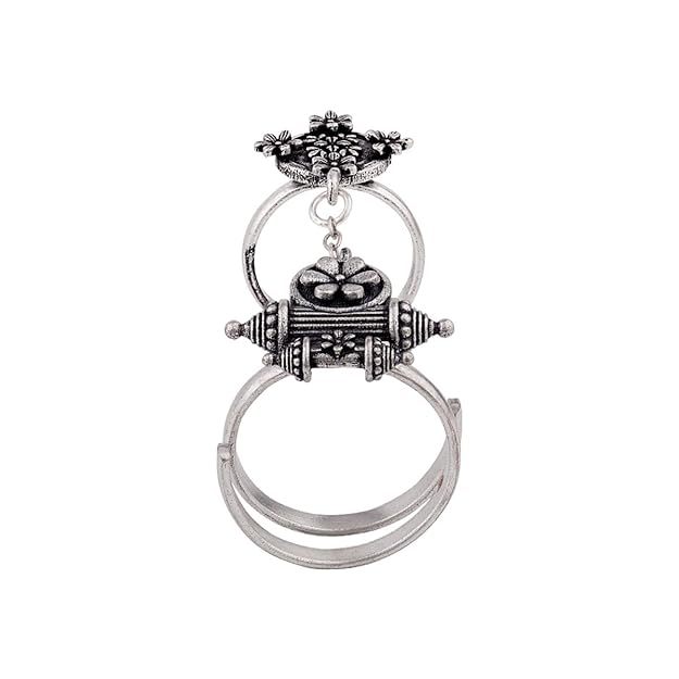 Oxidised Adjustable Statement Ring