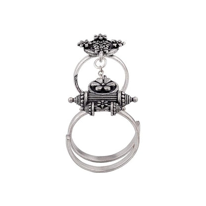 Oxidised Adjustable Statement Ring