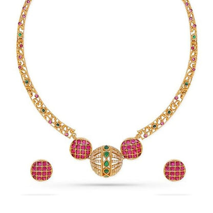 Bridal Temple Jewellery CZ Choker Necklace