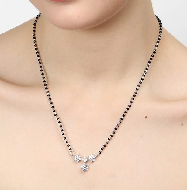 Silver mangalsutra with modern ethnic touch