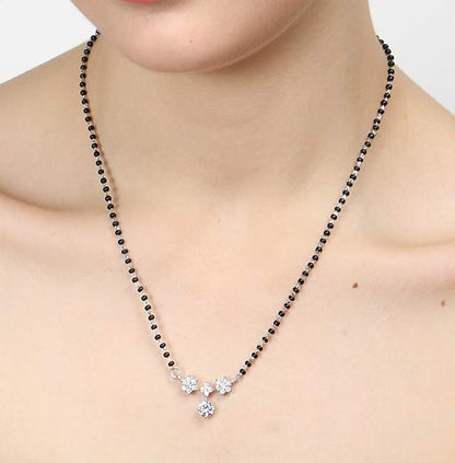 Silver mangalsutra with modern ethnic touch