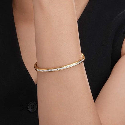 Waterproof Gold Sparkling Line Bangle