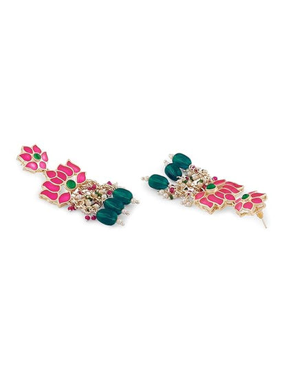 Lotus flower necklace with traditional Indian design