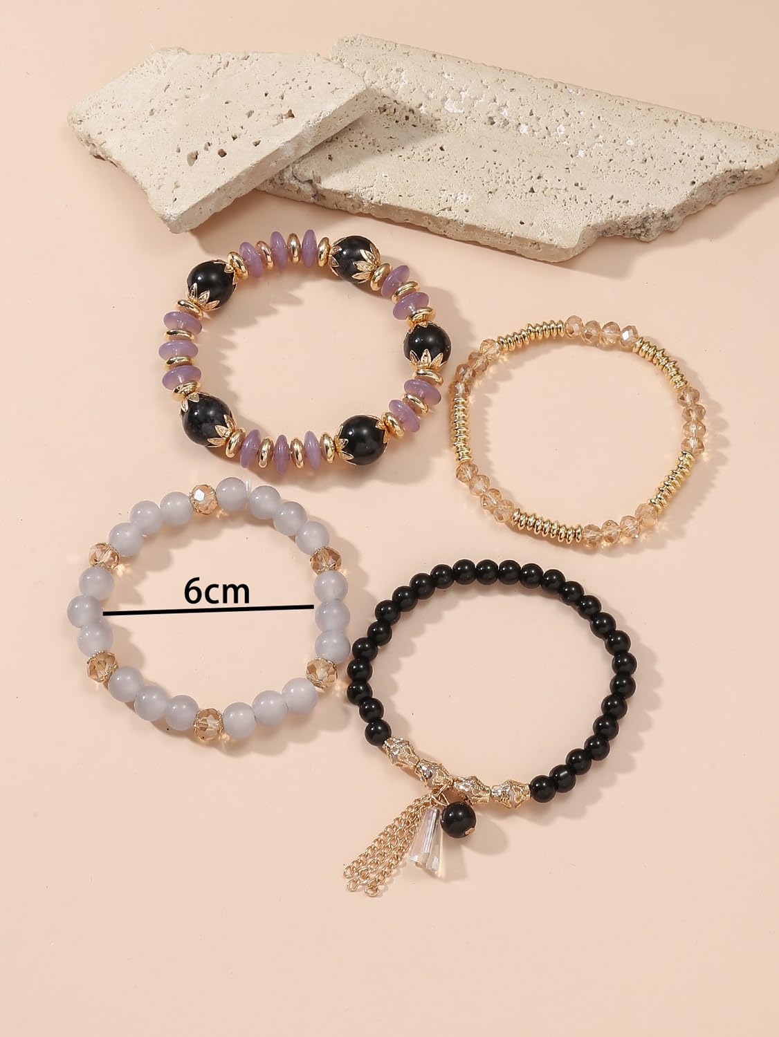 Bohemian Multilayer Crystal Bead Charm Bracelet