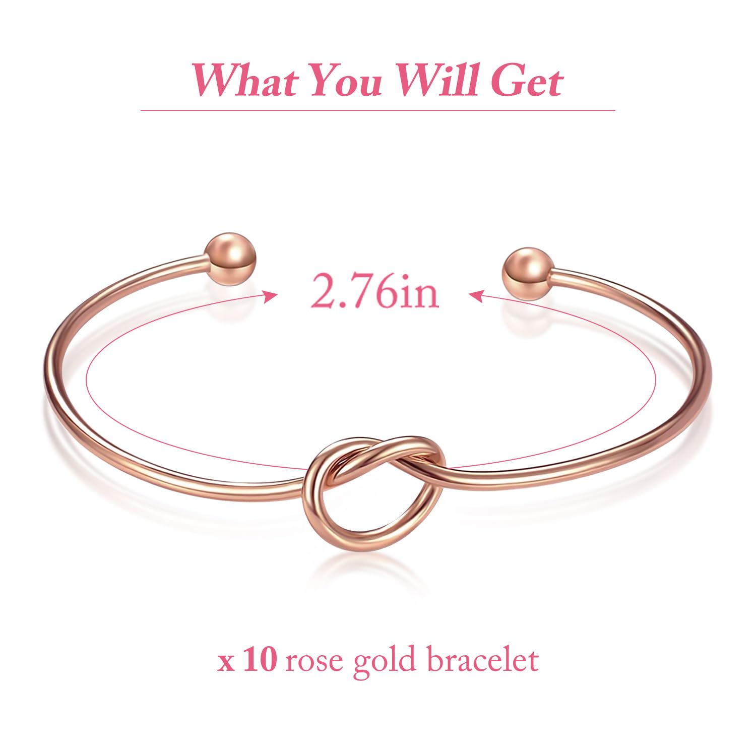 Love Knot Bangle Bracelet Set (10 Pcs)